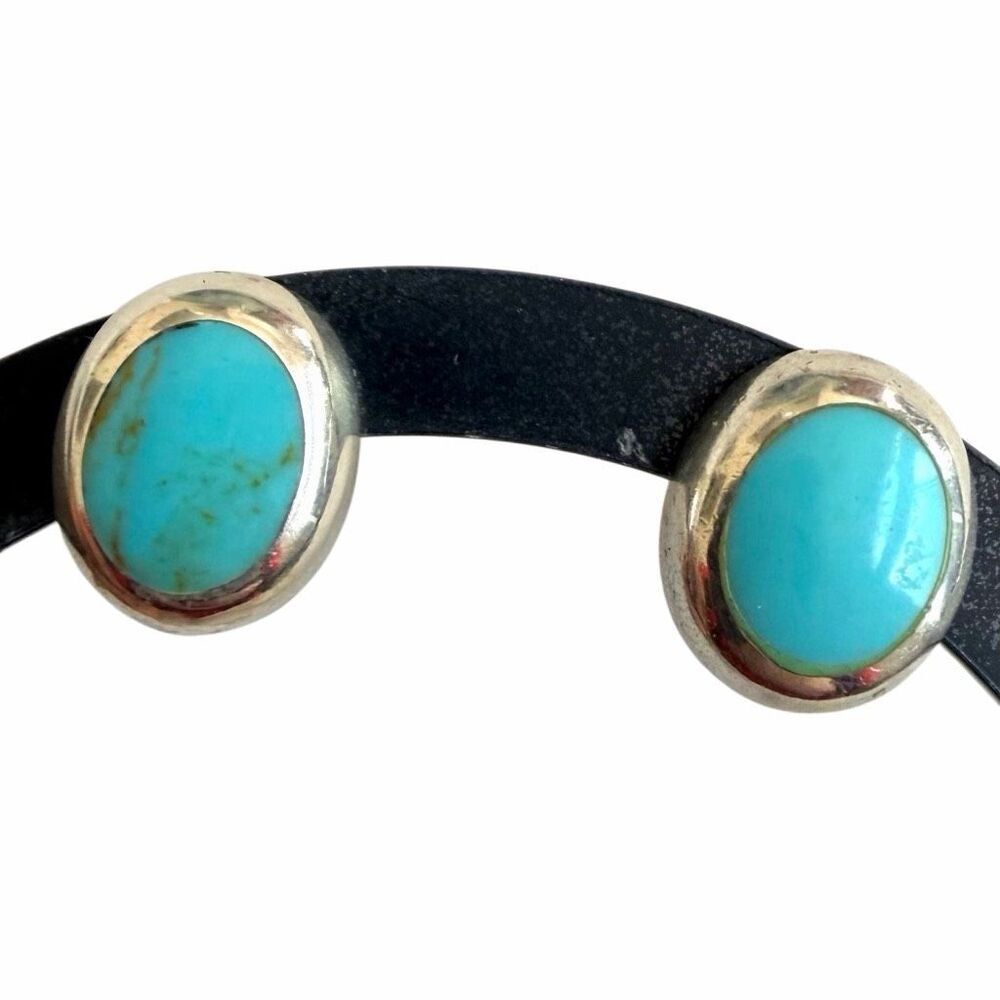 Sterling Silver Turquoise Oval Stud Earrings
